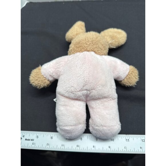 My 1st Easter Pink Plush Bunny With Polka Dot Bow Embroidered Eyes Text Rattle L - Picture 4 of 7